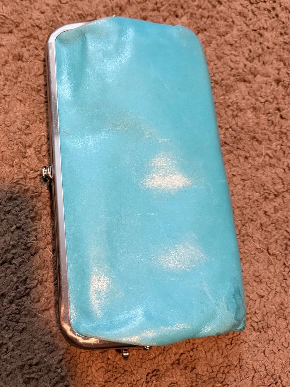 HOBO Turquoise Lauren Leather Clutch Wallet